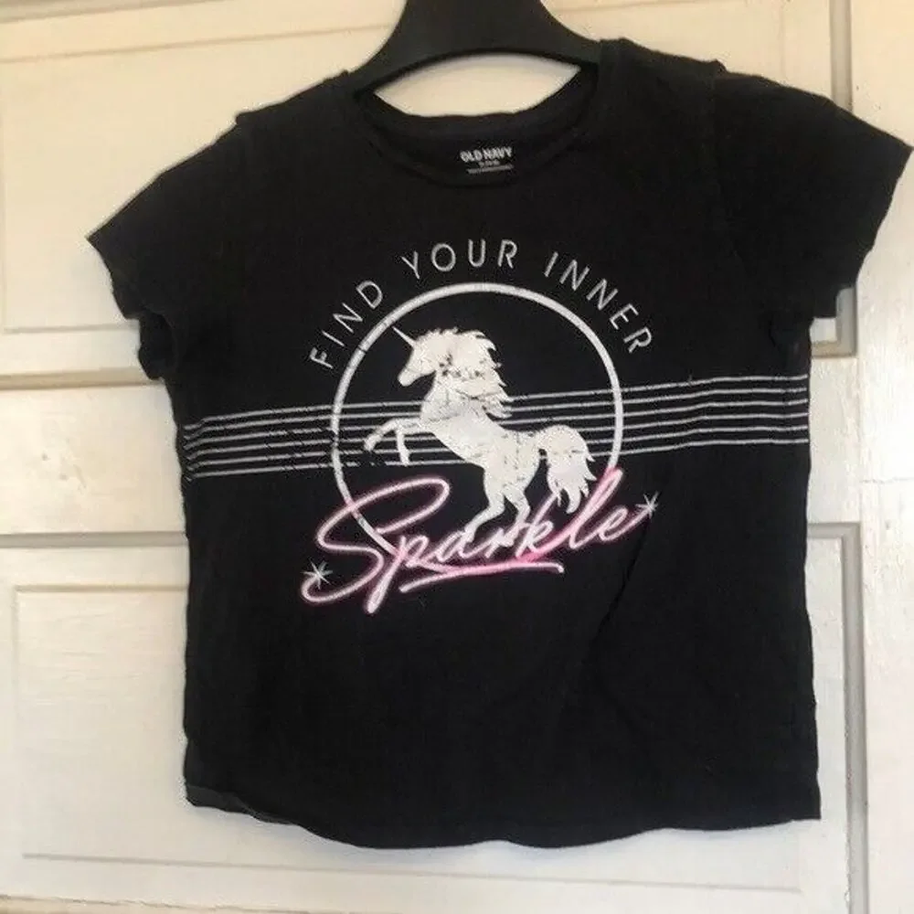Girls “Sparkle” Unicorn Horse short sleeved Top by Old Navy - size XL (14-16)